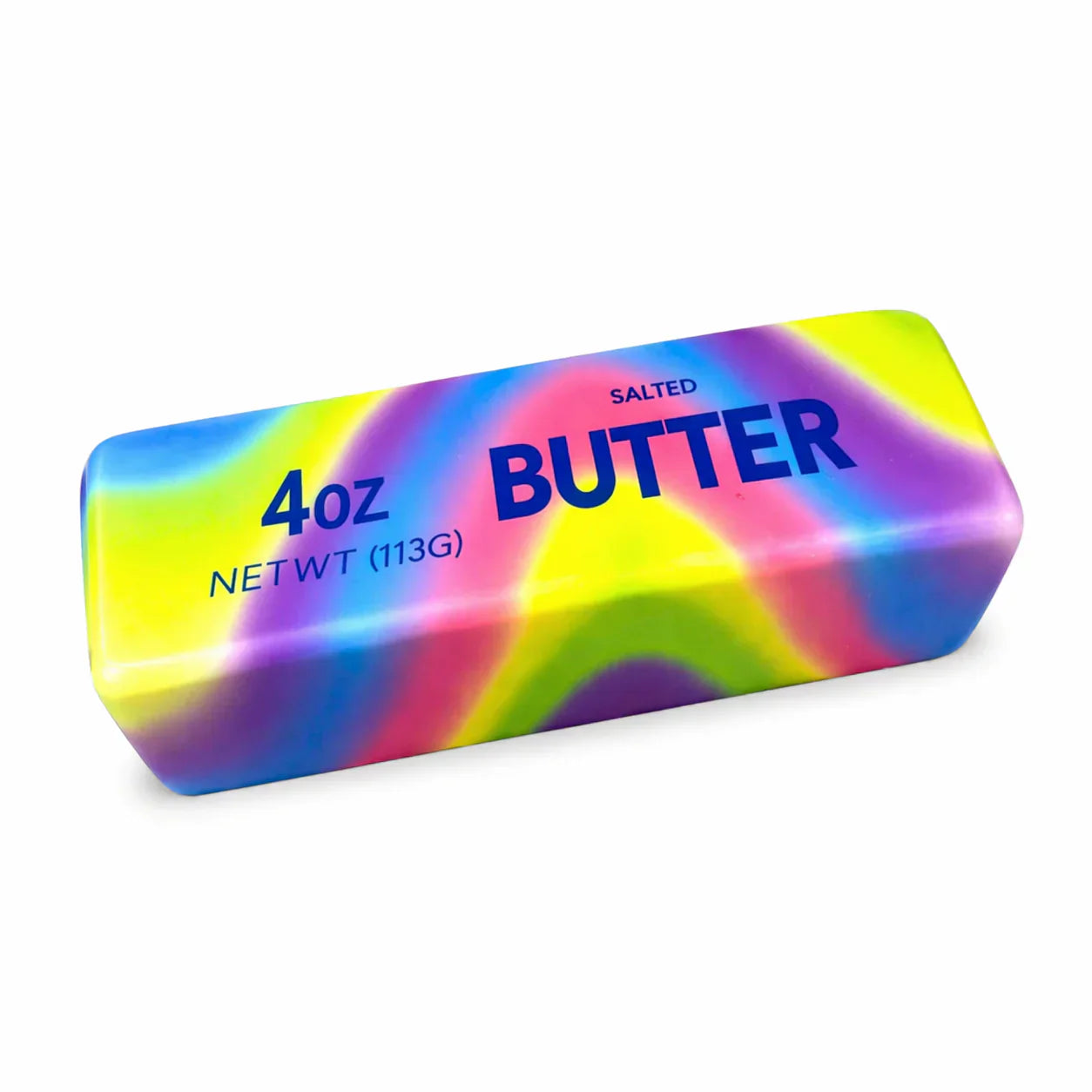 Butter Squishy toy beside laptop for desk stress relief